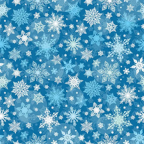 Vector illustration of Snowflakes Seamless Pattern - Illustration