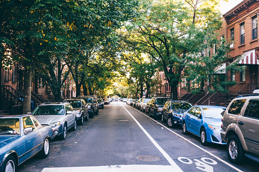Side street in Carroll Gardens, Brooklyn NY/USA