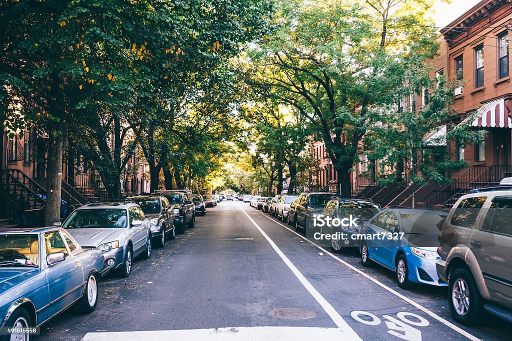 Brooklyn Street Side street in Carroll Gardens, Brooklyn NY/USA Car Stock Photo