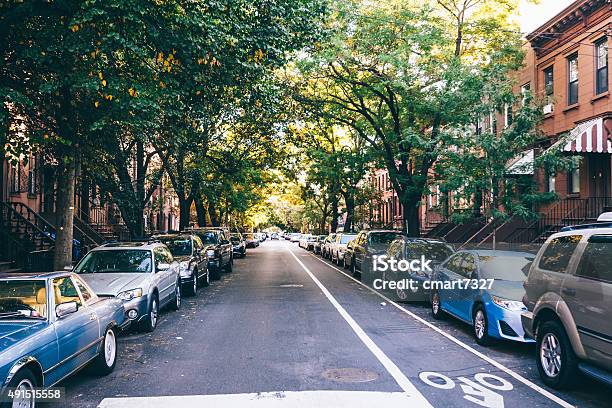 Brooklyn Street Stock Photo - Download Image Now - Car, Street, Residential District