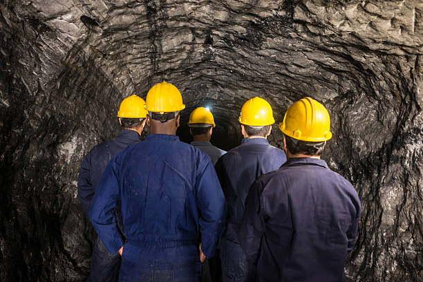 istock Group of miners going into a mine 491516044