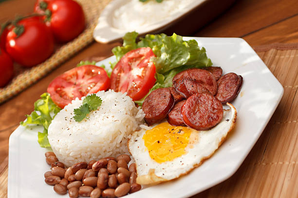 Rice and beans Typical dish of Brazil, rice and beans beans and rice stock pictures, royalty-free photos & images