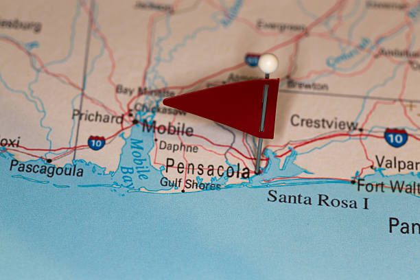 Pensacola, FL, USA - Cities on Map Series stock photo