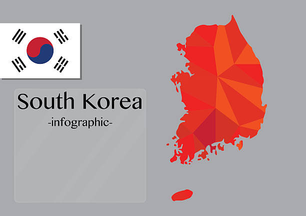 korea południowa mapy - south korea stock illustrations
