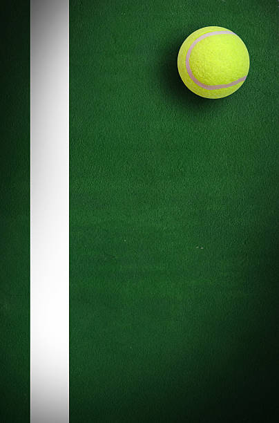 istock Tennis ball on court 491520035