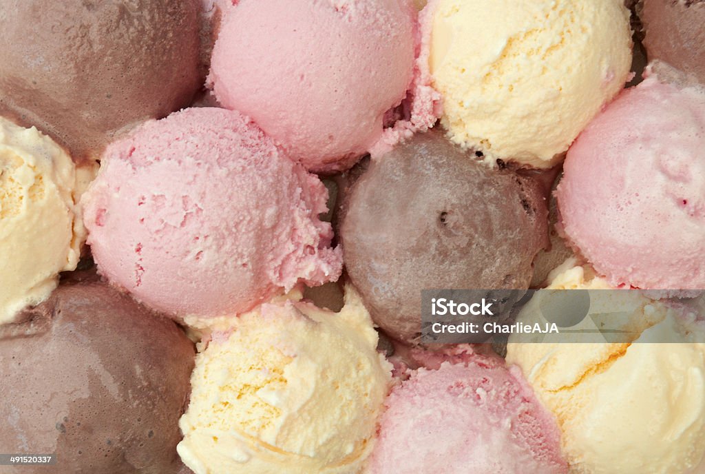 Ice cream background Multi flavored ice cream scoops Ice Cream Stock Photo