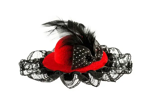 Photo of Lady's hat in red isolated on a white background