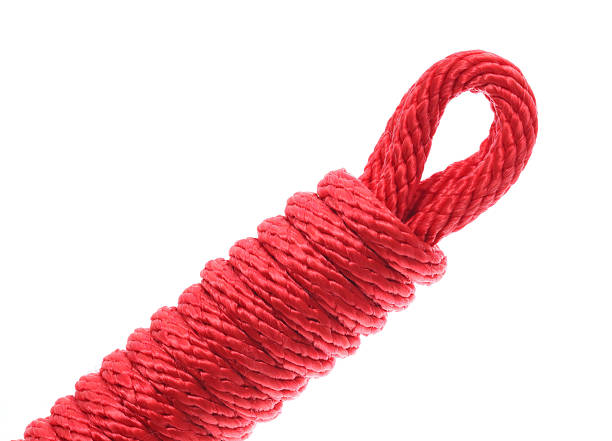 istock Red Rope in A Knot Isolated on White Background. 491526720