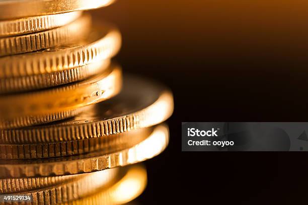 Stacks Of Coins Stock Photo - Download Image Now - Coin, Close-up, Currency
