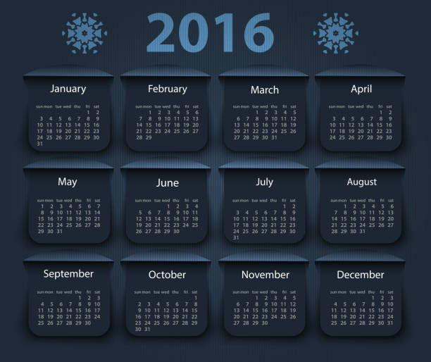 Calendar 2016 year vector design template Calendar 2016 year vector design template. EPS10 calendar monthly planner 2016 stock illustrations
