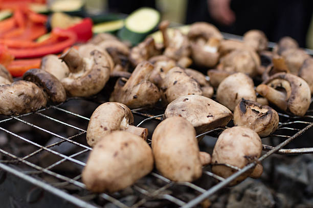istock zucchini, eggplant, peppers and mushrooms prepared Grilled 491530890