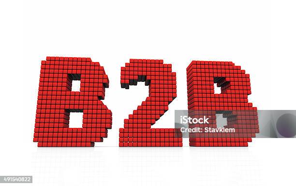 B2b Business Abbreviation With Pixel Effect On White Background Stock Photo - Download Image Now