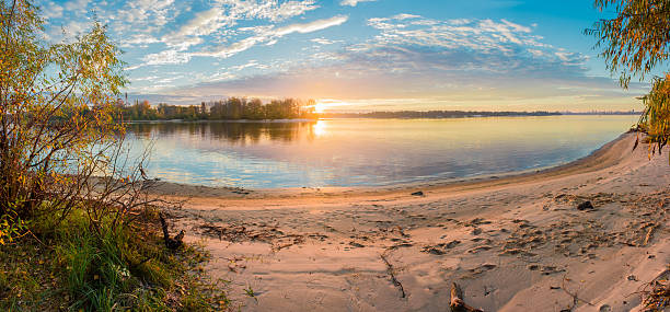 istock Autumn sunrise on the river 491540830
