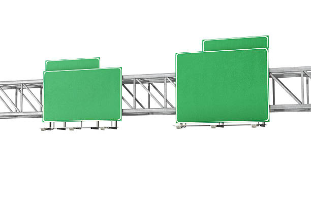 istock Empty green road sign attached to the farm 491541188