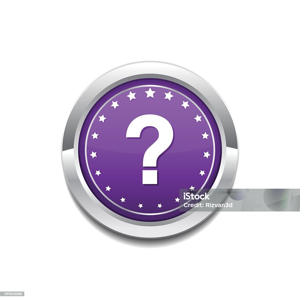 Help Circular Vector Purple Web Icon Button 2015 stock vector