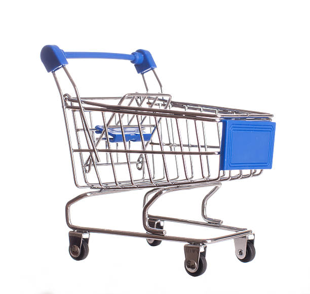 istock Empti shopping cart over white - Stock image 491543656