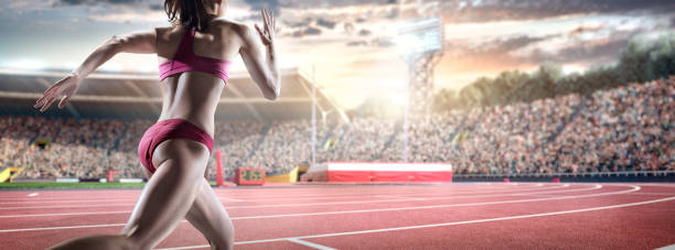 istock Female athlete sprinting 491544128