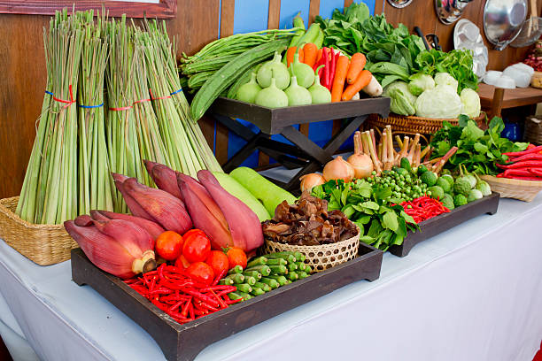 istock Kind of Thai vegetables set in Thai kitchen style. 491545572
