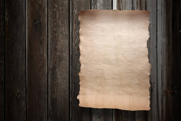 istock Old paper on wooden wall 491547424