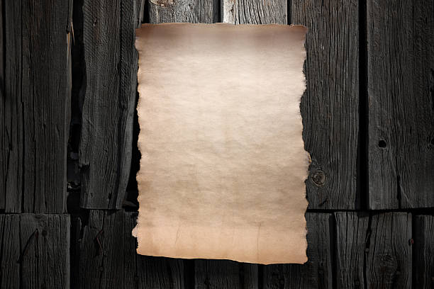 istock Old paper on wooden wall 491547488