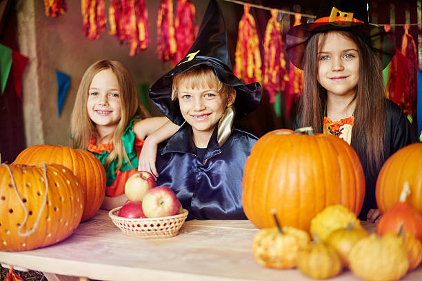istock Group of friends spending Halloween day together 491557164