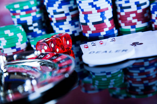istock Roulette in casino and Poker Chips 491558452