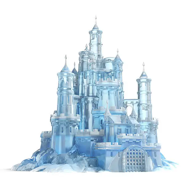Photo of ice castle 3d illustration