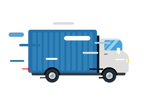 dostawa van sylwetka wektor truck. usługi - mail filter stock illustrations