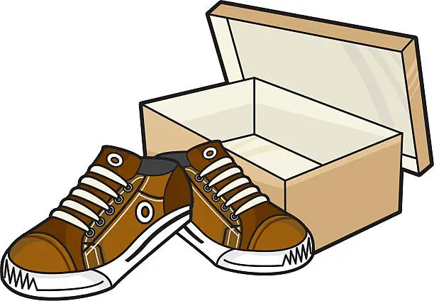 Vector illustration of Sneakers and Shoe Box