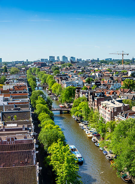 istock Amsterdam city view from Westerkerk, Holland, Netherlands. 491575380