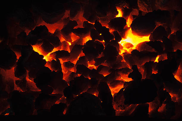 istock Hot coals in a domestic fire 491577680