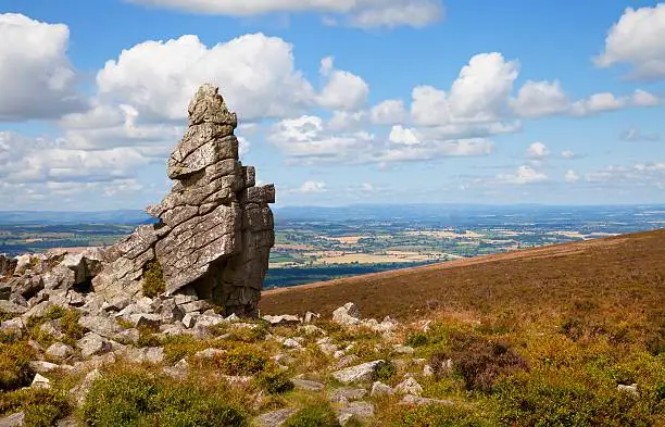 Rocky outcrop at Stiperstones, Shropshire, England.
