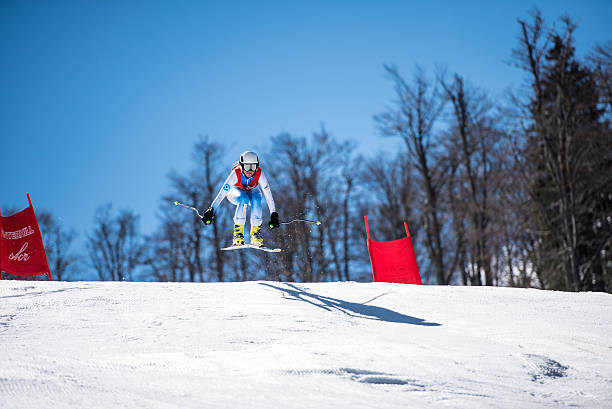 스키복 월드컵 - powder snow skiing agility jumping 뉴스 사진 이미지