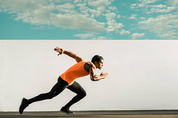 히스패닉계 runner - muscular build sprinting jogging athlete 뉴스 사진 이미지
