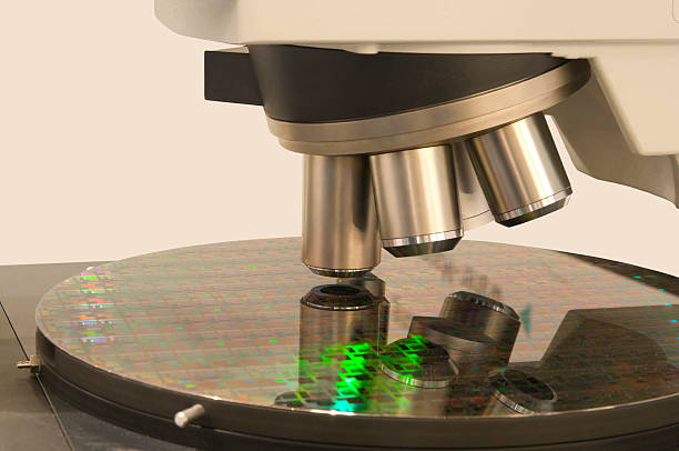 Wafer Microscope for the surface inspection of wafers Wafer Microscope for the surface inspection of wafers in nanometre range. electron microscope stock pictures, royalty-free photos & images