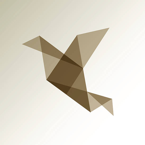 Origami bird LOGO brown. Origami bird LOGO brown. making money origami stock illustrations