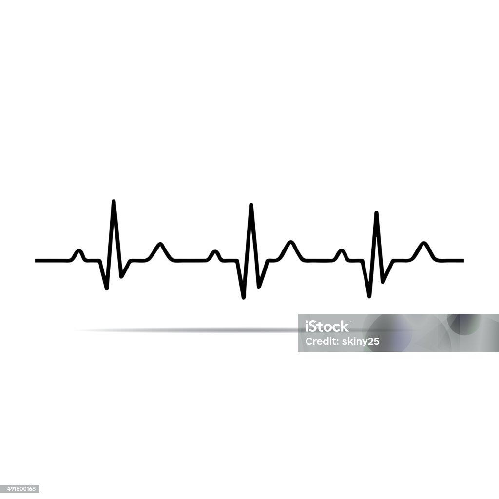 Ilustração em vetor de coração ritmo ekg. - Vetor de Ritmo Cardíaco royalty-free