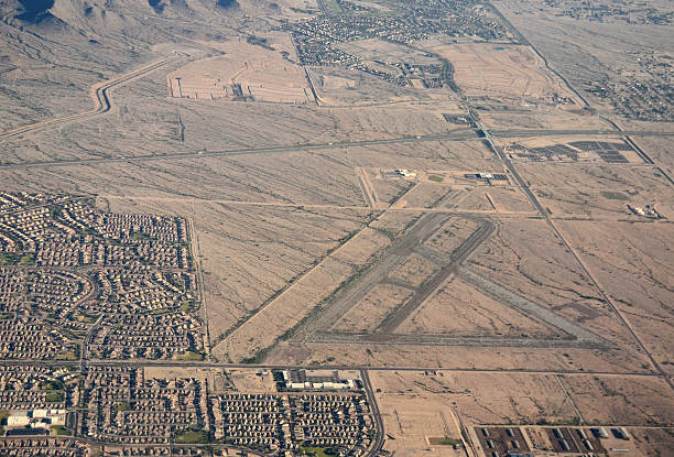 istock Abandoned airport in the desert 491600514