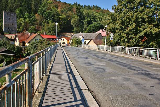 istock bridge in town of Chech Republic 491602130