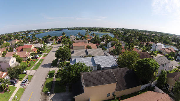 istock Suburban homes seen from above 491603132