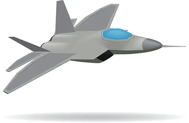 Vector illustration of F22 with shadow