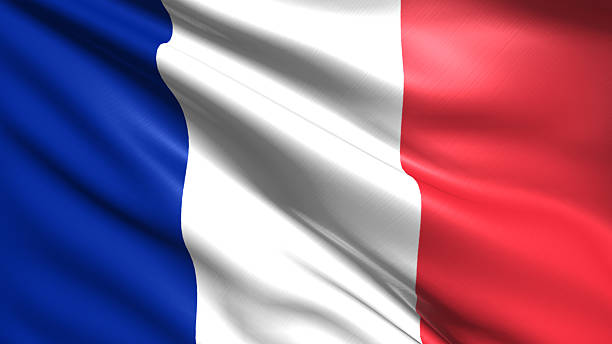 flag of France French flag with fabric structure french flag photos stock pictures, royalty-free photos & images