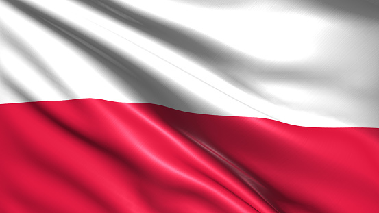 Polish flag with fabric structure