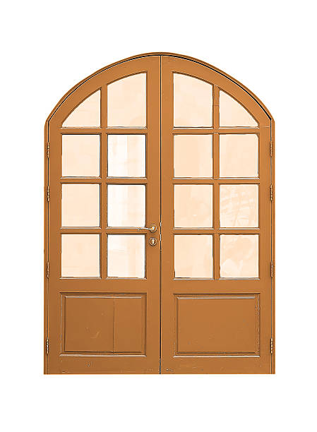 istock Wooden door upper curve vintage. 491607491