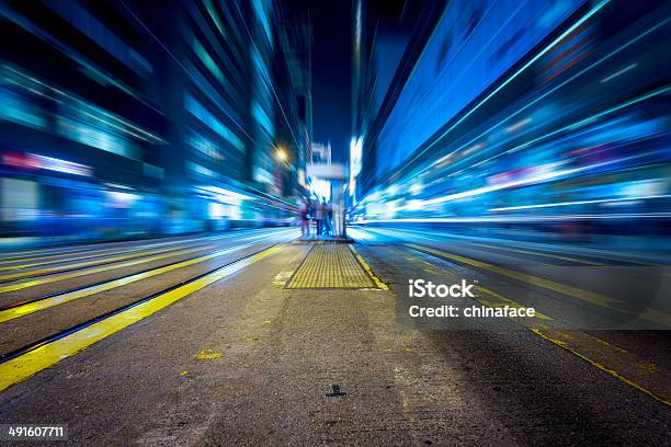 Traffc In Night Of Hong Kong Stock Photo - Download Image Now - Low Angle View, Street, Night