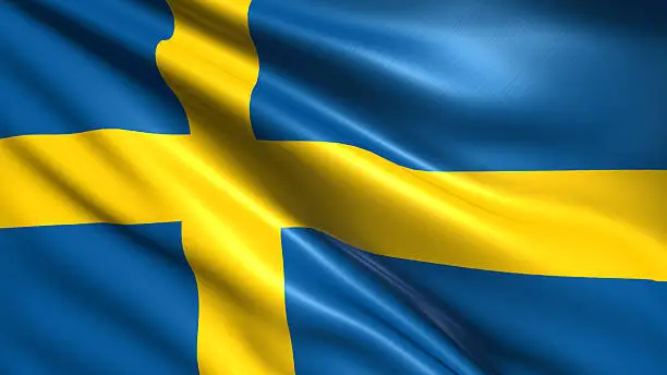 Swedish flag with fabric structure