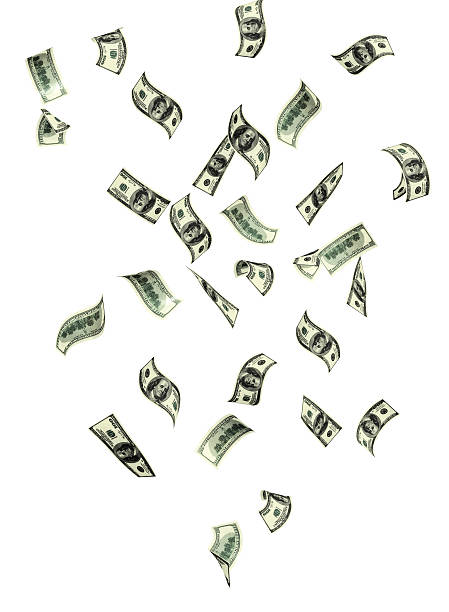 istock Rain from banknotes of dollars 491609847