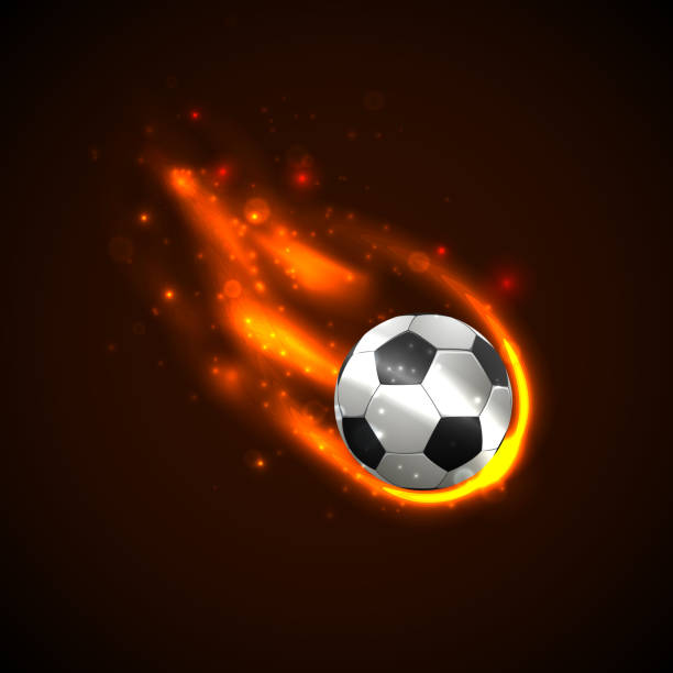 piłka nożna na ogień.  wektor - fire soccer backgrounds design element stock illustrations