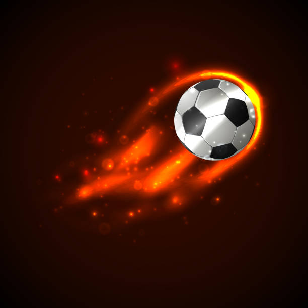 piłka nożna na ogień.  wektor - fire soccer backgrounds design element stock illustrations