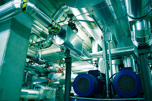 istock Industrial zone, Steel pipelines and equipment 491611765